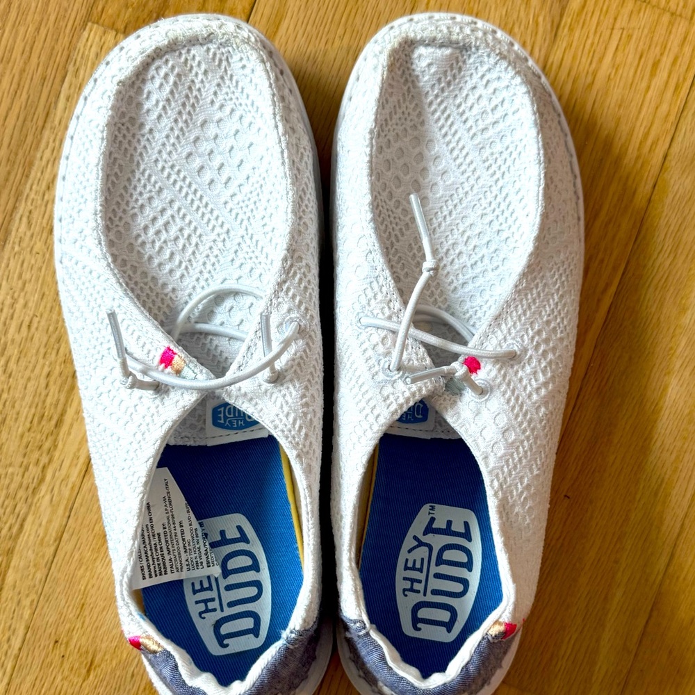 HeyDude Wendy Boho Crochet White size Y5